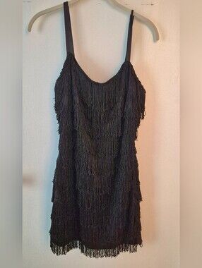 Vintage Black Flapper Dress With Accesories